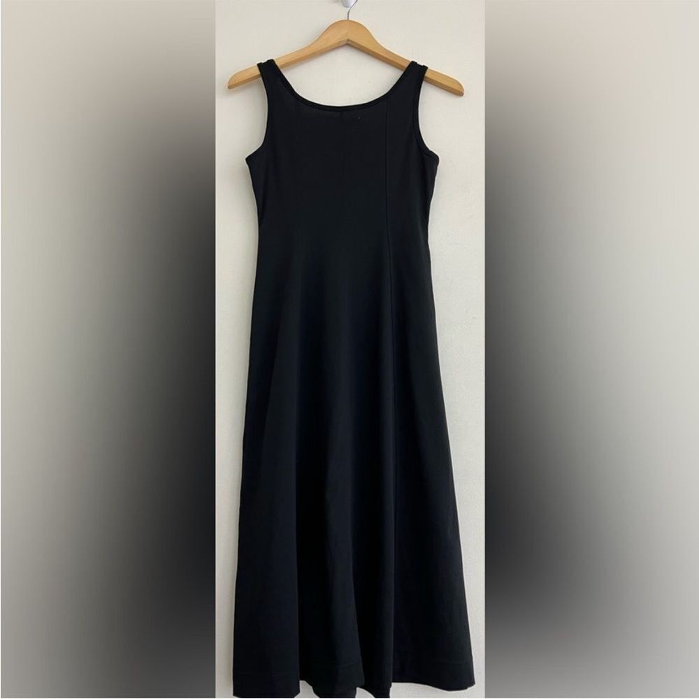 NWT Everlane The Luxe Cotton Seamed Tank Midi Dress in Black Size XS - Picture 5 of 10